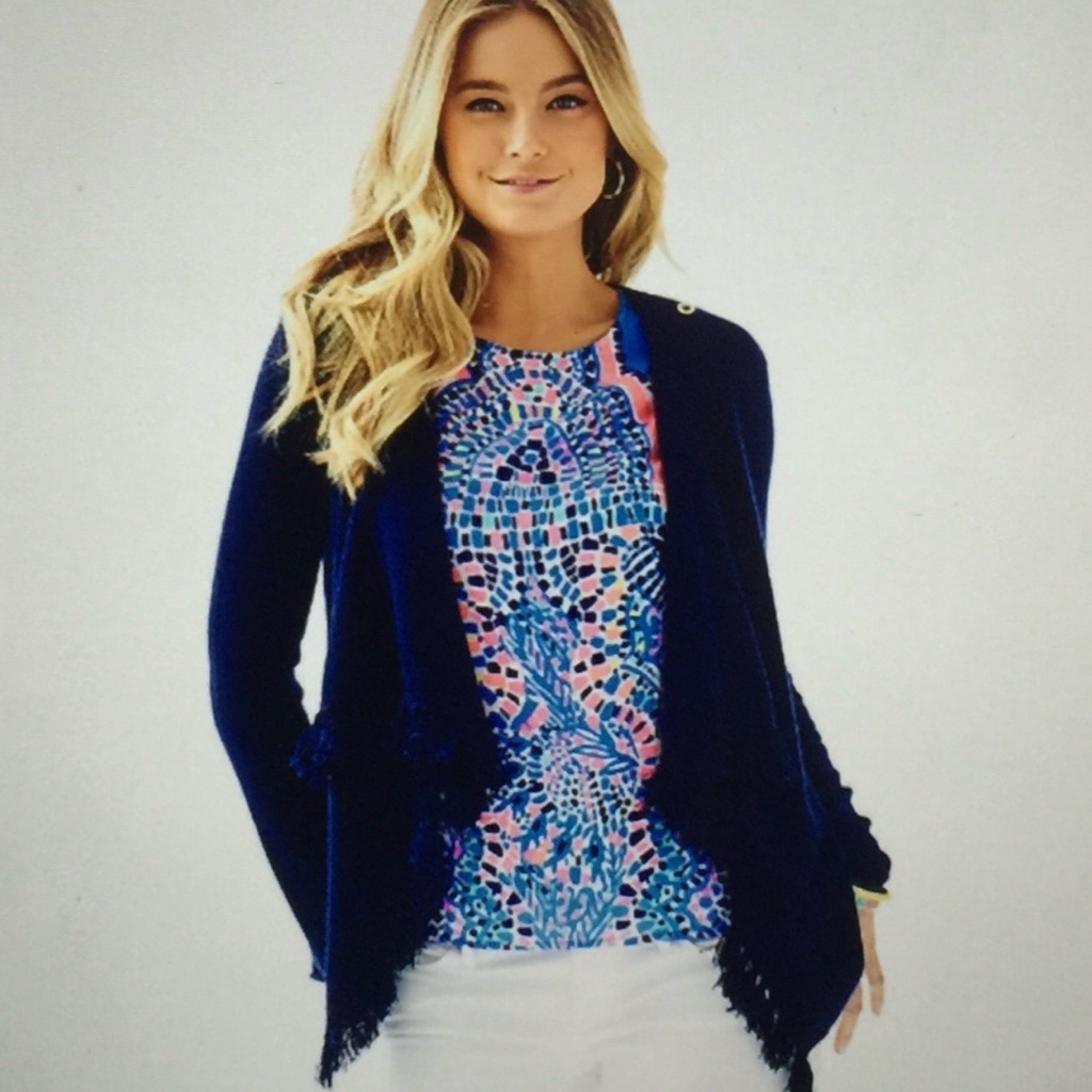 Lilly Pulitzer Avenue Cashmere Cardigan Navy Small
